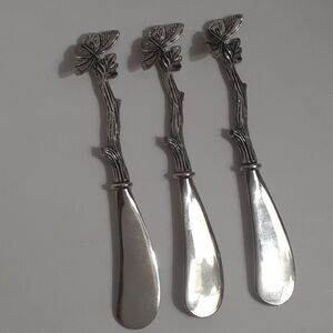 Mudpie Set‎ of 3 Butter Spreaders with Butterfly on Branch Handle Flatware
